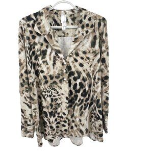 Wynne Layers Cotton Top  Size L 🐾 Timeless Animal Print Top